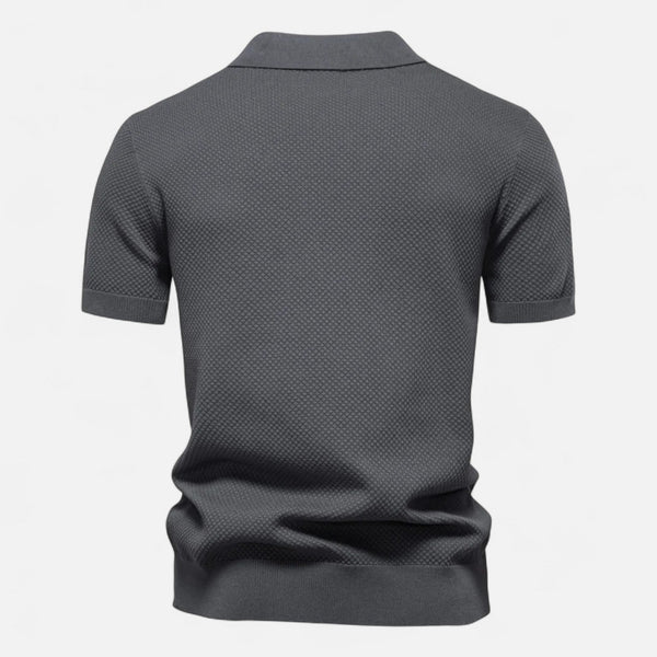 Kaleb Knitted Polo Shirt | Men’s Short-Sleeve Collared Polo for Autumn