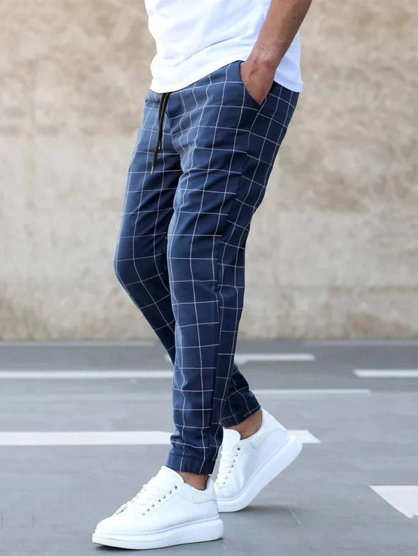 Kassian Jogger Pants | Men’s Checkered Casual Trousers for Autumn