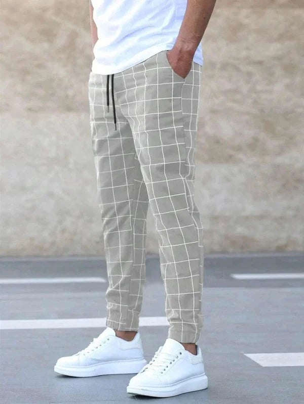 Kassian Jogger Pants | Men’s Checkered Casual Trousers for Autumn