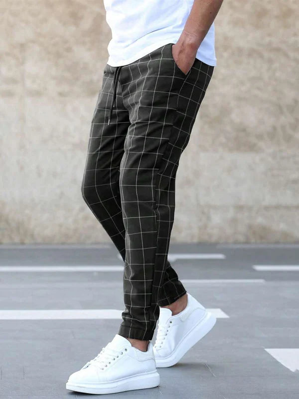 Kassian Jogger Pants | Men’s Checkered Casual Trousers for Autumn