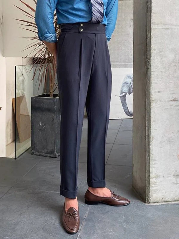 Kelvin Trousers | Men’s High-Waisted Straight-Leg Pants for Autumn