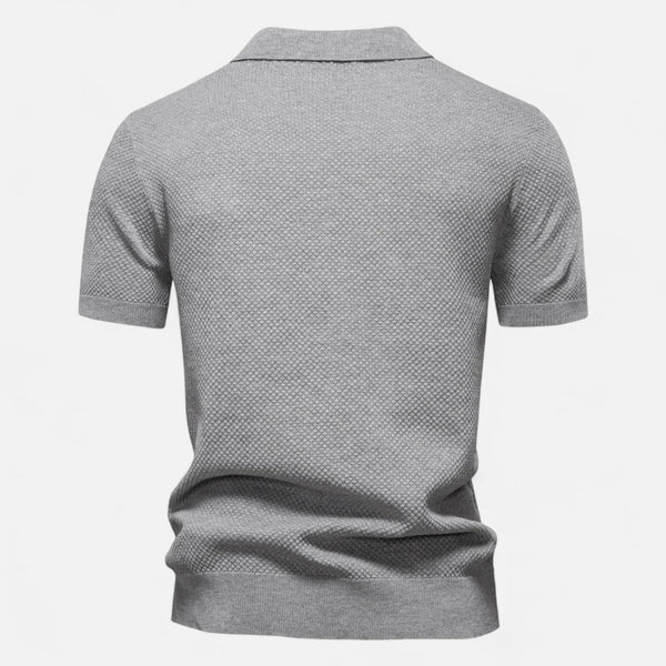 Kaleb Knitted Polo Shirt | Men’s Short-Sleeve Collared Polo for Autumn