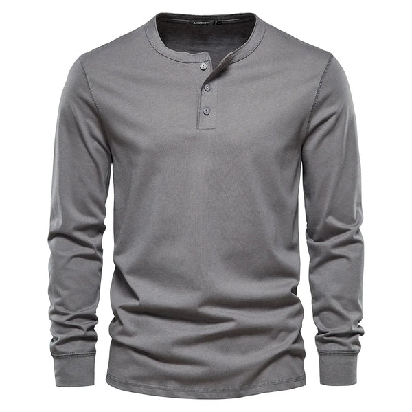 Jacinth Long Sleeve T-Shirt | Men’s Cotton Crewneck for Autumn