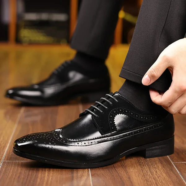 Kavan Oxford Shoes | Men’s Black Leather Formal Dress Footwear