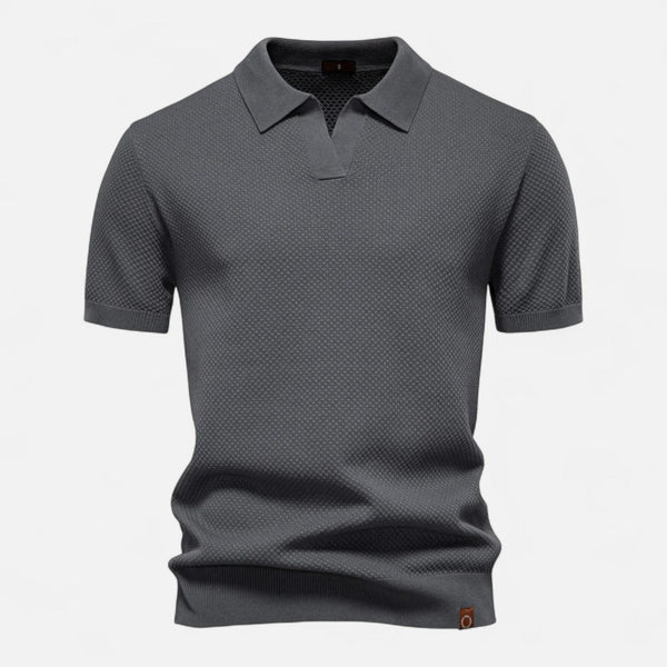 Kaleb Knitted Polo Shirt | Men’s Short-Sleeve Collared Polo for Autumn