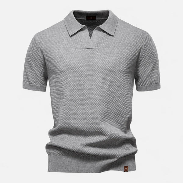 Kaleb Knitted Polo Shirt | Men’s Short-Sleeve Collared Polo for Autumn